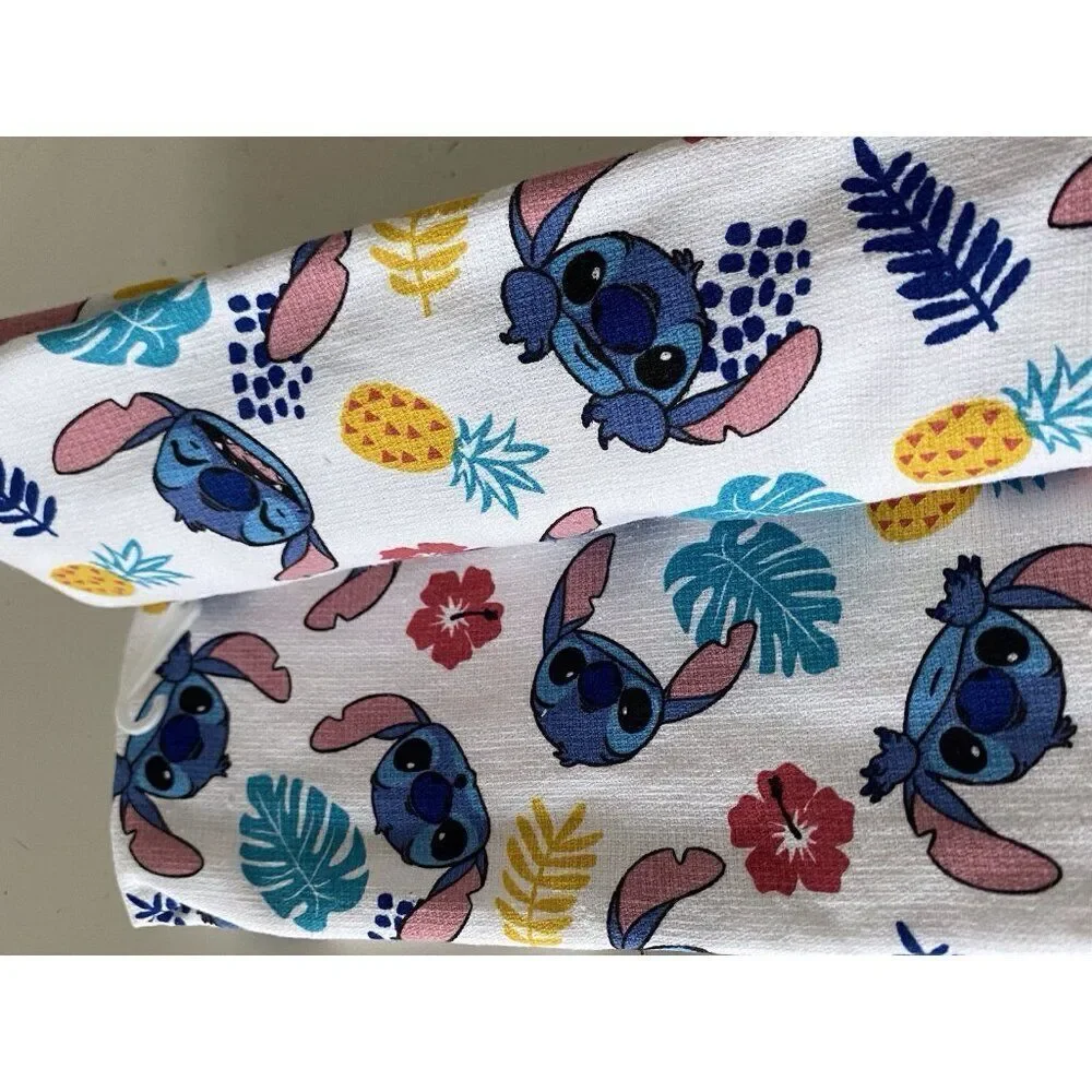 2‎ Pack Disney Stitch Faces Kitchen Towels Pineapple Hibiscus Tropical 16 X 26”